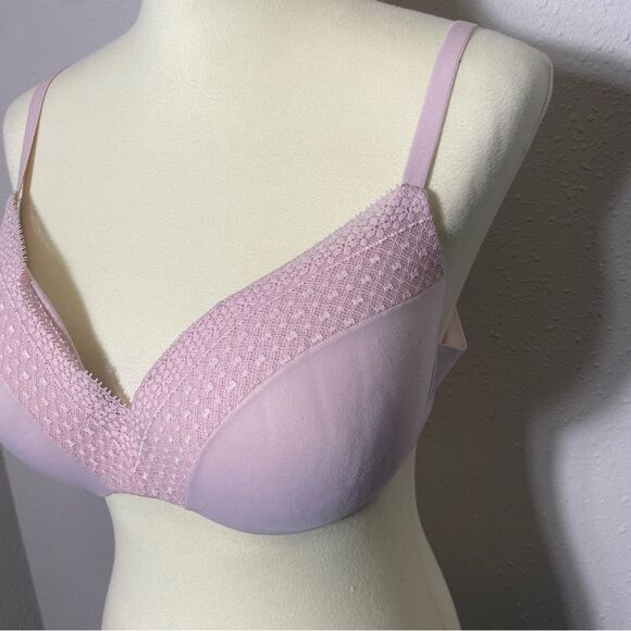 Victoria's Secret "Incredible" Padded Pink Lace Girly Girl Bra Women's Size 36D - Picture 14 of 16